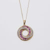 9ct Swirl Ruby and Diamond Pendant