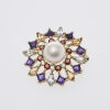 9ct Multi-Gem Flower Brooch