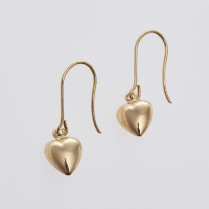 9ct Heart Drop Earrings