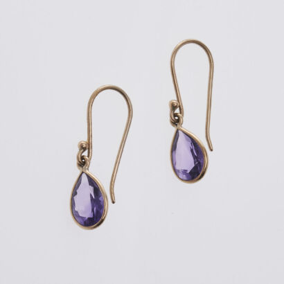 9ct Amethyst Hook Earrings