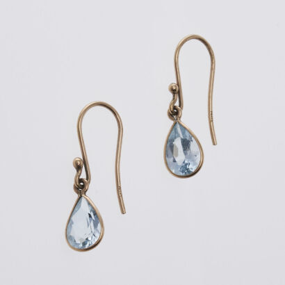 9ct Blue Topaz Drop Earrings