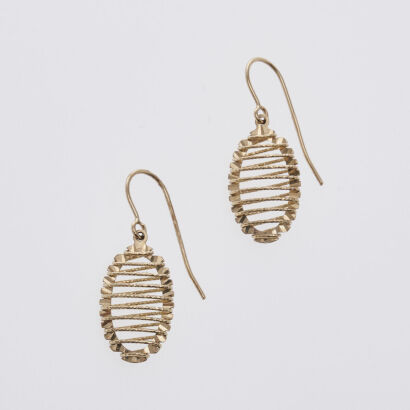 9ct Gold Mesh Drop Earrings