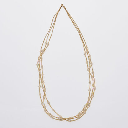 14ct Splendido Crochet and Crystal Necklace