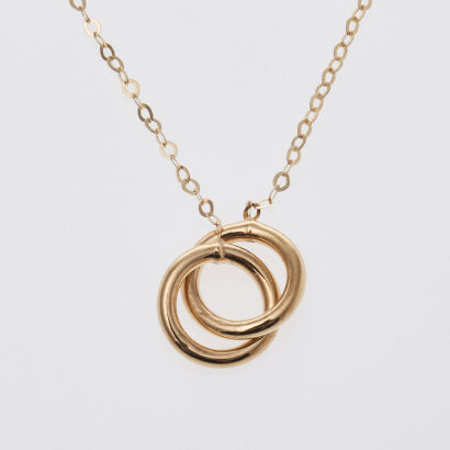 14ct Interlocking Circle Necklace