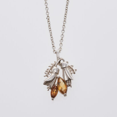 Double Kowhai Flower Pendant Henderson Jewellery Studio