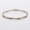 Sterling Silver Multi-Gem Tennis Bracelet