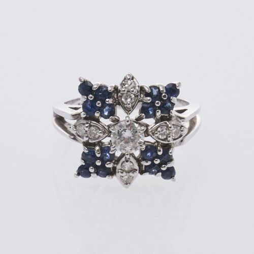 14ct Diamond and Sapphire Ring