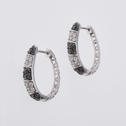 14ct Diamond Hoop Earring