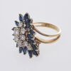 14ct Sapphire and Diamond Cluster Ring - 2