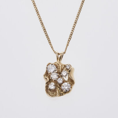 14ct Diamond Pendant and Chain