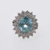 14ct Blue Zircon and Diamond Cluster Ring