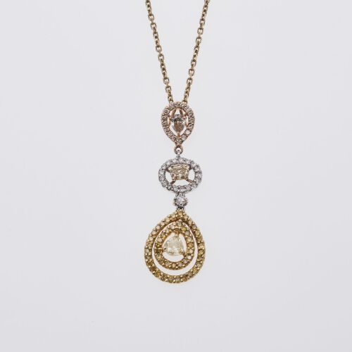 18ct Diamond Pendant and 14ct Chain