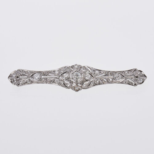 Platinum Art Deco Style Diamond Brooch