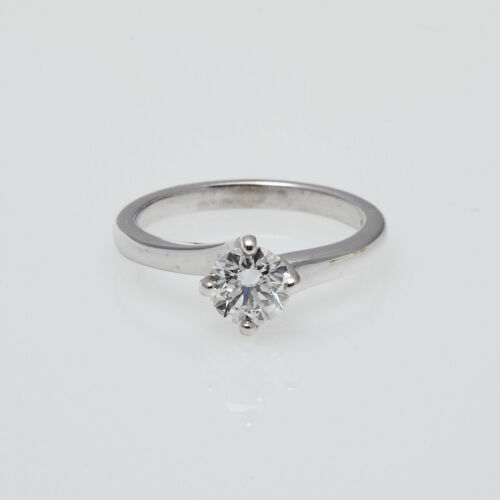 Modern 18ct White Gold Diamond Solitaire Ring