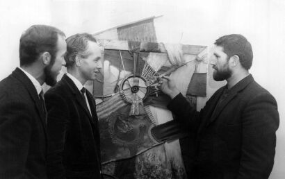 PHOTOGRAPHER UNKNOWN Ted Bullmore with Robert Walls and Melvin Day in London