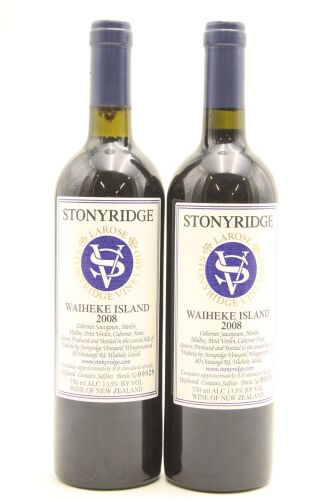(2) 2008 Stonyridge Vineyard Larose, Waiheke Island