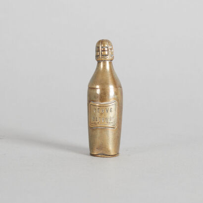 A Veuve Cliquot Bottle Brass Match Safe Holder