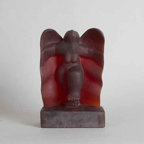 A Rare Llew Summers 'Ominous Angel' Cast Glass Form