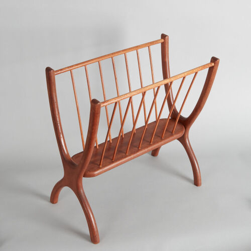 A Mid-Century Wishbone Magazine Rack