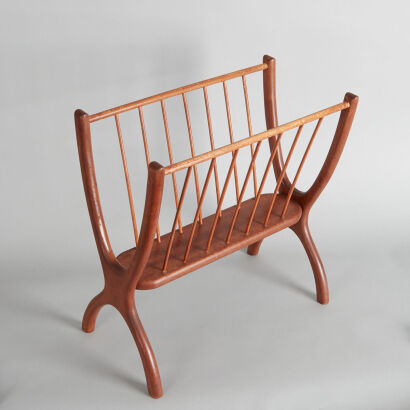 A Mid-Century Wishbone Magazine Rack