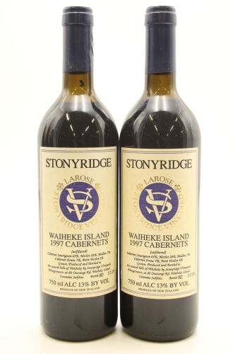 (2) 1997 Stonyridge Vineyard Larose, Waiheke Island