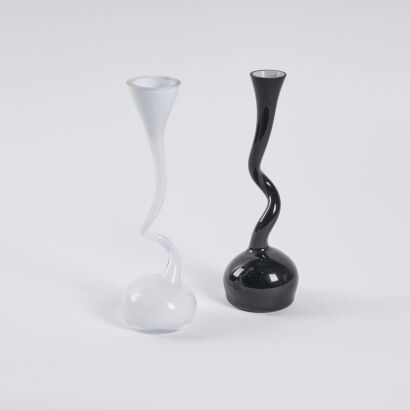 A Pair of Norman Copenhagen Glass Vases