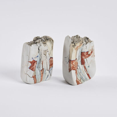 A Pair of Julia Van Helden Ceramic Forms