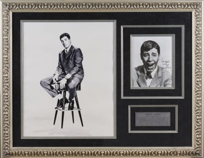 A Signed and Framed Photograph of Jerry Lewis