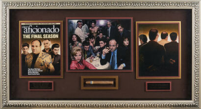 A Sopranos Cast Framed and Signed Cigar Aficionado Photo