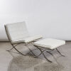 A Replica Mies van der Rohe's Barcelona Chair With Footstool