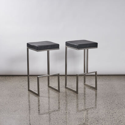 A Pair of Contemporary Modernist Bar Stools