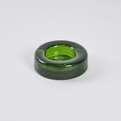 An Erik Höglund Green Bull Head Dish for Boda