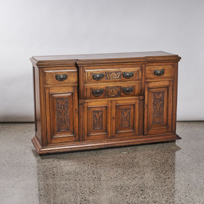 An Art Nouveau Oak Sideboard