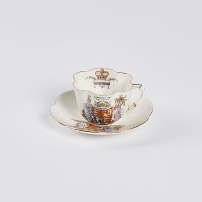 A Foley Shelley England King George V Coronation Cup And Saucer 1911