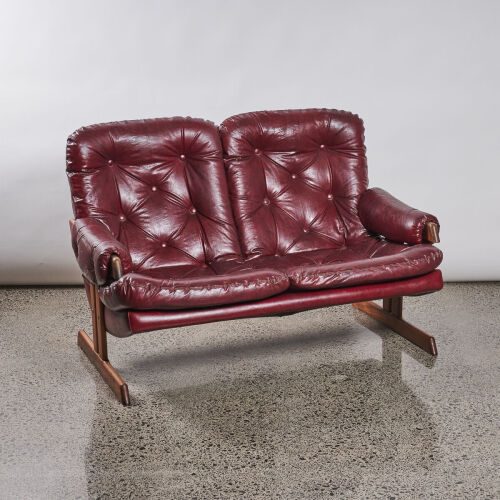 An Italian Leather Two-Seater Chair