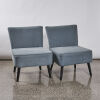 A Pair of Contemporary Lounge Chairs in Teal Fabric