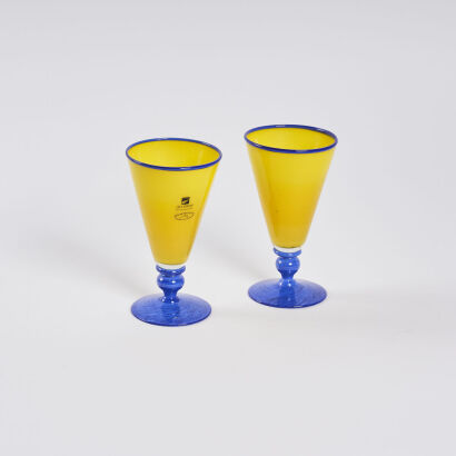 A Pair of Hoglund Glass Goblets