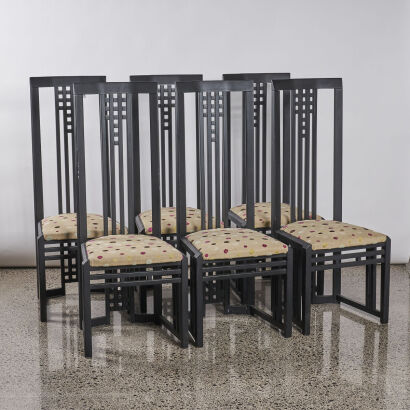 A Suit Of Chairs In The Style Of Charles Rennie Mackintosh