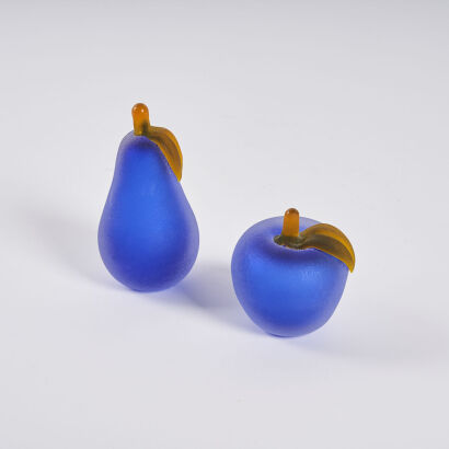 A Pair of Murano Fruit Paperwieghts