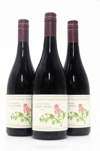 (3) 2010 Pyramid Valley 'Earth Smoke' Pinot Noir