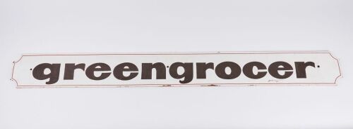 A Large Green Grocers Wooden Sign