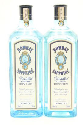 (2) Bombay Sapphire London Dry Gin, 40% ABV, 1000ml