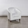 A White Tub Chair with Dark Legs