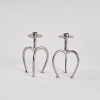 A Pair of Stephane Rondel Candlestick Holders