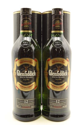 (2) Glenfiddich 12 Year Old Single Malt Scotch Whisky, 43% ABV, 1000ml