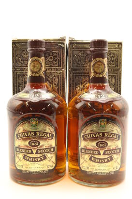 (2) Chivas Regal 12 Year Old Blended Scotch Whisky, 43% ABV, 1130ml (Old Bottling)