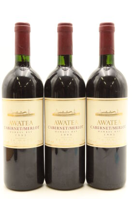 (3) 1995 Te Mata Estate Awatea Cabernets Merlot, Hakwe's Bay