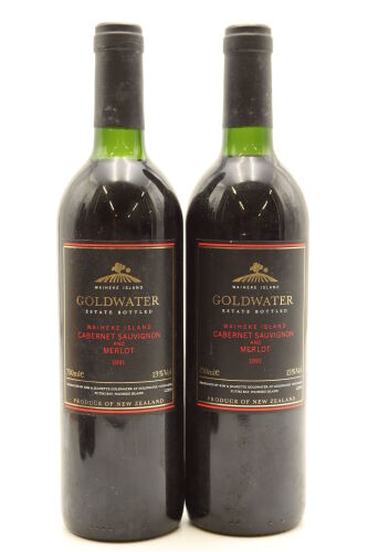 (2) 1991 Goldwater Estate Cabernet Sauvignon Merlot, Waiheke Island