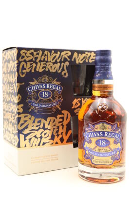 (1) Chivas Regal 18 Year Old, Blended Scotch Whisky, With Two Glasses, 40% ABV (GB)