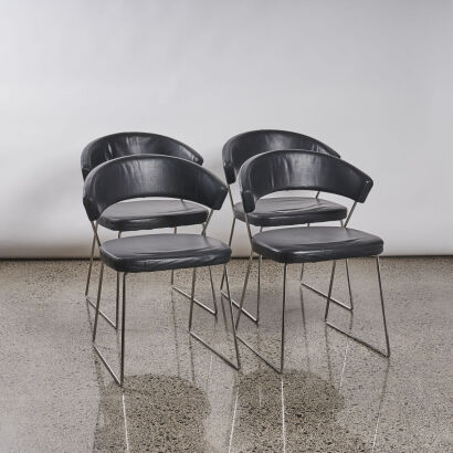 A Set Of Four New York Calligaris Chairs